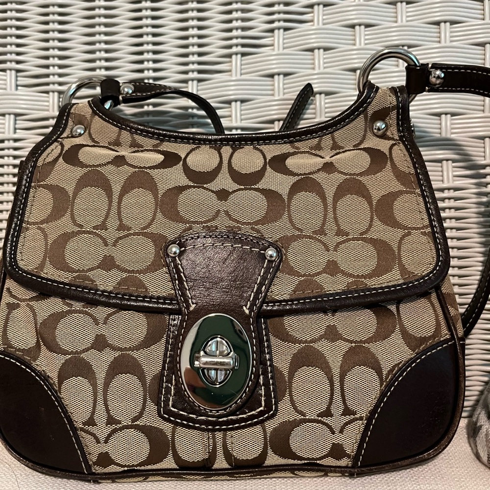 Coach Brown Signature Shoulder Bag